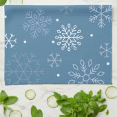 Kerstwensen Sneeuwvlokpatroon Aanpasbaar Theedoek (Gevouwen)