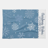 Kerstwensen Sneeuwvlokpatroon Aanpasbaar Theedoek (Horizontaal)