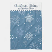 Kerstwensen Sneeuwvlokpatroon Aanpasbaar Theedoek (Verticaal)