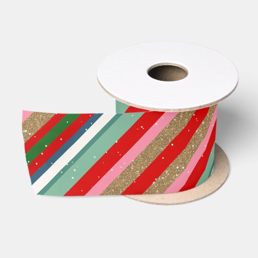 Kerstwensen Strepen Lint (Spoel)