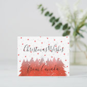 Kerstwensen uit Canada 150 Red Maple Leaf Feestdagenkaart (Staand voorkant)