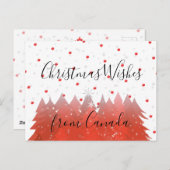 Kerstwensen uit Canada 150 Red Maple Leaf Feestdagenkaart (Voorkant / Achterkant)