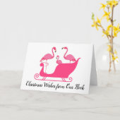 Kerstwensen van flamingo's van onze zwerm kaart (Gele Bloem)