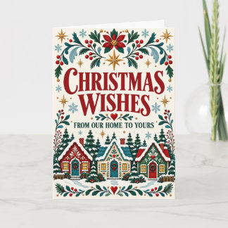 Kerstwensen van onze thuis naar de jouwe Folk Art Kaart