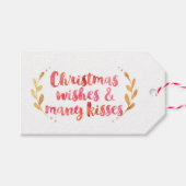 Kerstwensen & Veel kussen cadeau labels Cadeaulabel (Voorkant (Horizontaal))