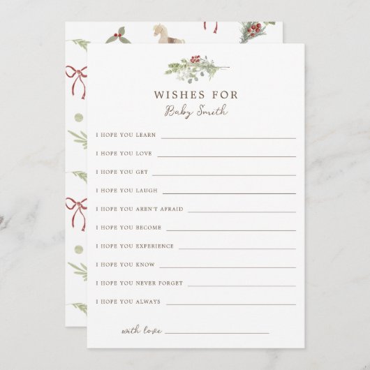 Kerstwensen voor Baby Kaart (Voorkant / Achterkant)
