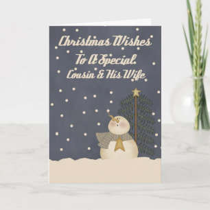 Kerstwensen voor een speciale neef en vrouw feestdagen kaart