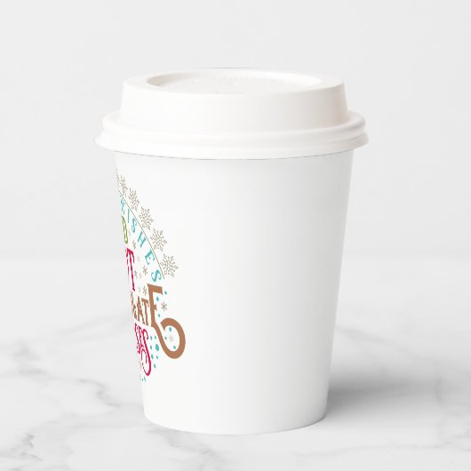 kerstwensen warme chocoladekusjes papieren bekers (Links)