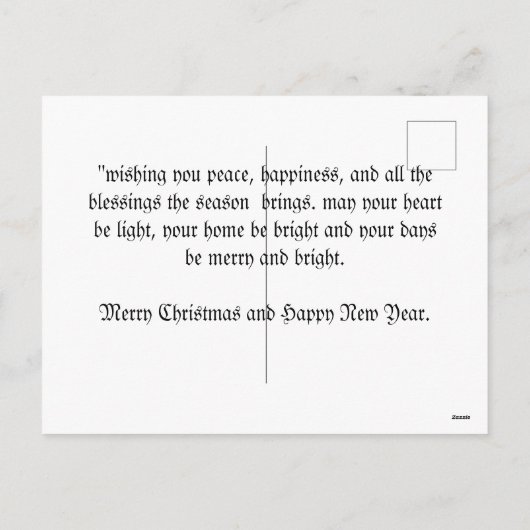 kerstwenskaart feestdagenkaart (Achterkant)