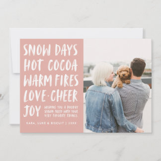 Kerstwenskaart met wensenlijst voor sneeuwdag Kers Feestdagenkaart