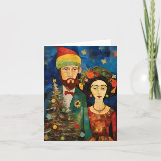 Kerstwenskaart van Vincent en Frida Feestdagen Kaart