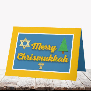 Kerstwenskaart voor Chrismukkah voor mensen van ve Feestdagen Kaart