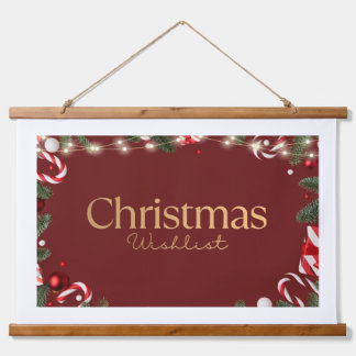 Kerstwenslijst Muurposter | Festive H Hangend Wandkleed