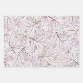 kerstwijn Berry Grey Roos Abstract Pset Inpakpapier Vel (Voorkant)