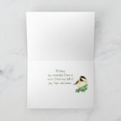 kerstwijn Chickadee Bird Sister Feestdagen Kaart (Binnen)