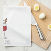 Kerstwijn Grappig gieten Cheer Santa's Deer Theedoek (Quarter Fold)