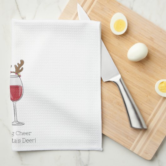 Kerstwijn Grappig gieten Cheer Santa's Deer Theedoek (Quarter Fold)