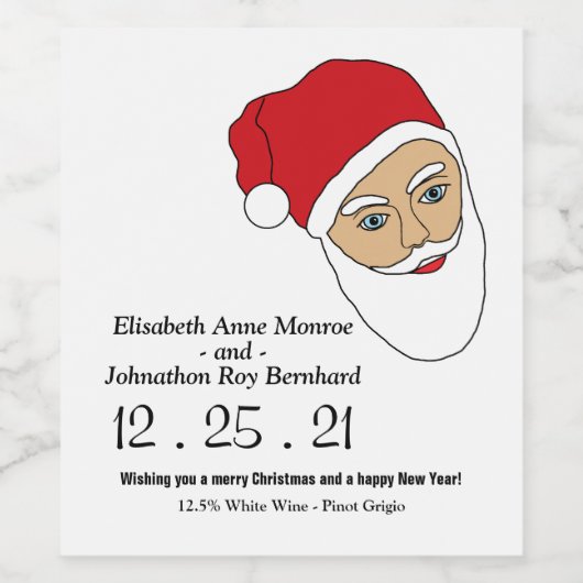 Kerstwijn met kerstcadeauetiket wijn etiket (Enkel label)