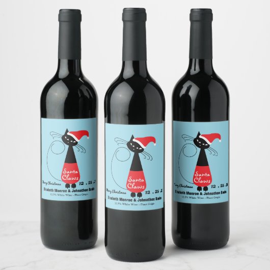 kerstwijn met kerstwijn voor kerstkerstwijn wijn etiket (Flessen)