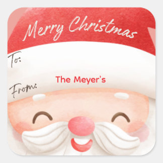 Kerstwijn- of cadeauetiketten vierkante sticker