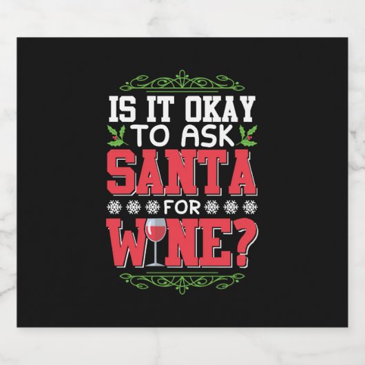 kerstwijn rode wijn sparkling wijnetiket (Enkel label)