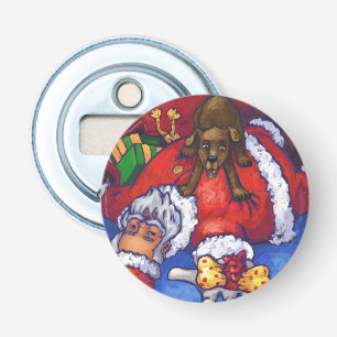 kerstwijn schilderen button flesopener