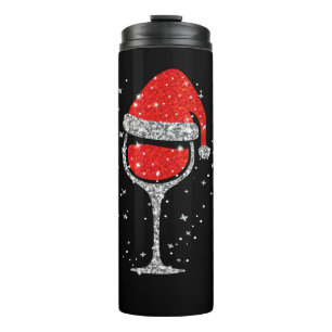 Kerstwijn Snowflakes Santa Hat Red Wine Thermosbeker