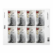 Kerstwijnlabel Paris Eiffeltoren Etiket (Full Sheet)