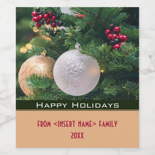 kerstwijnlabel set wijn etiket (Enkel label)