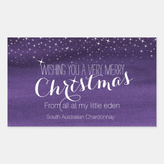 kerstwijnstickers rechthoekige sticker (Voorkant)