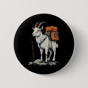Kerstwinkel Berggeit Rugzakker Kamperen Wandelen Ronde Button 5,7 Cm
