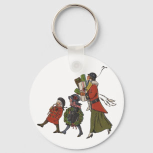 Kerstwinkelen met ouderwetse charme, leuk voor het sleutelhanger