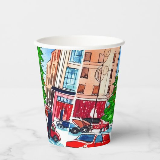 kerstwinkels papieren bekers (Voorkant)