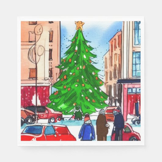 kerstwinkels servet (Voorkant)