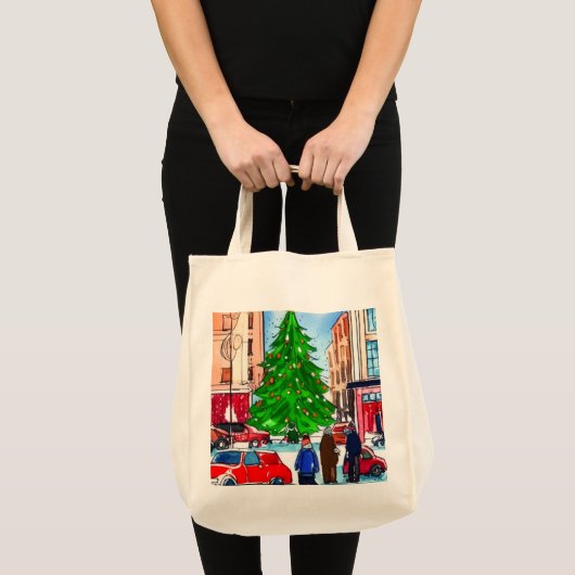 kerstwinkels tote bag (Voorkant (product))