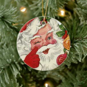 kerstwinnares: Santa Holiday Keramisch Ornament