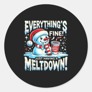 Kerstwinter Alles is prima, alleen het hebben van Ronde Sticker