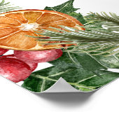 Kerstwinter Bloemen Vrolijk klein Vrijgezellenfees Poster (Hoek)