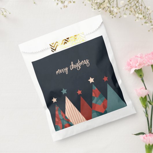 Kerstwinter feestdagen abstract retro ontwerp bedankzakje (Gezegeld)