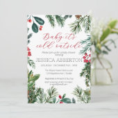 Kerstwinter groen baby shower kaart (Staand voorkant)