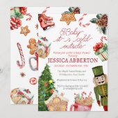 Kerstwinter groen baby shower kaart (Voorkant / Achterkant)