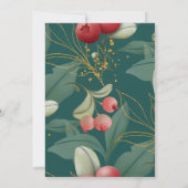 Kerstwinter Holly Berry bruiloft uitnodiging (Achterkant)