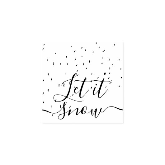 Kerstwinter laat het sneeuwen 	rubberstempel (Afrduk)