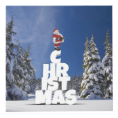 Kerstwinter landschap kubus (Voorkant)