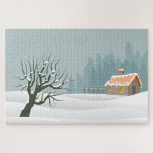Kerstwinter Landschap Puzzel