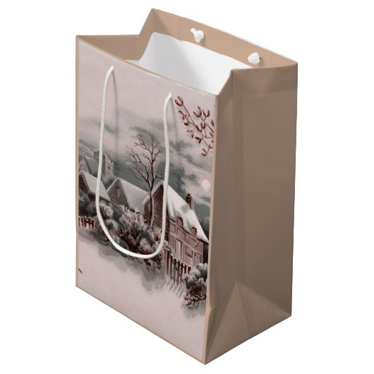 kerstwinter medium cadeauzakje (Voorkant Gekanteld)