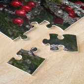 Kerstwinter met rode bessen legpuzzel (Zijkant)