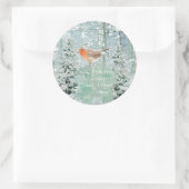 Kerstwinter Sneeuw Robin Quote Ronde Sticker (Tas)