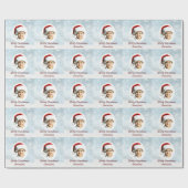 Kerstwinter Snowflakes Bomen Foto Cadeaupapier (Vlak)