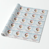Kerstwinter Snowflakes Bomen Foto Cadeaupapier (Uitgerold)